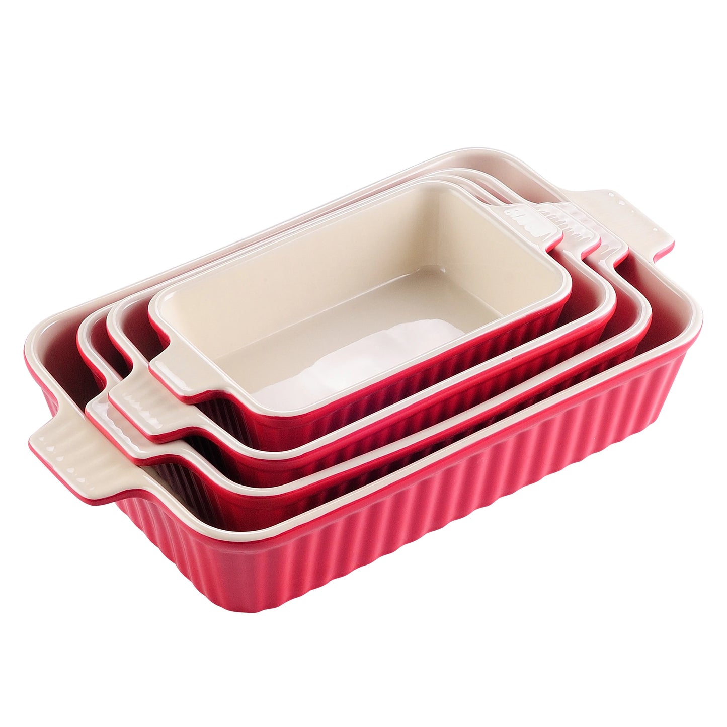 Malacasa 4 Piece Ceramic Bakeware Set With Handles