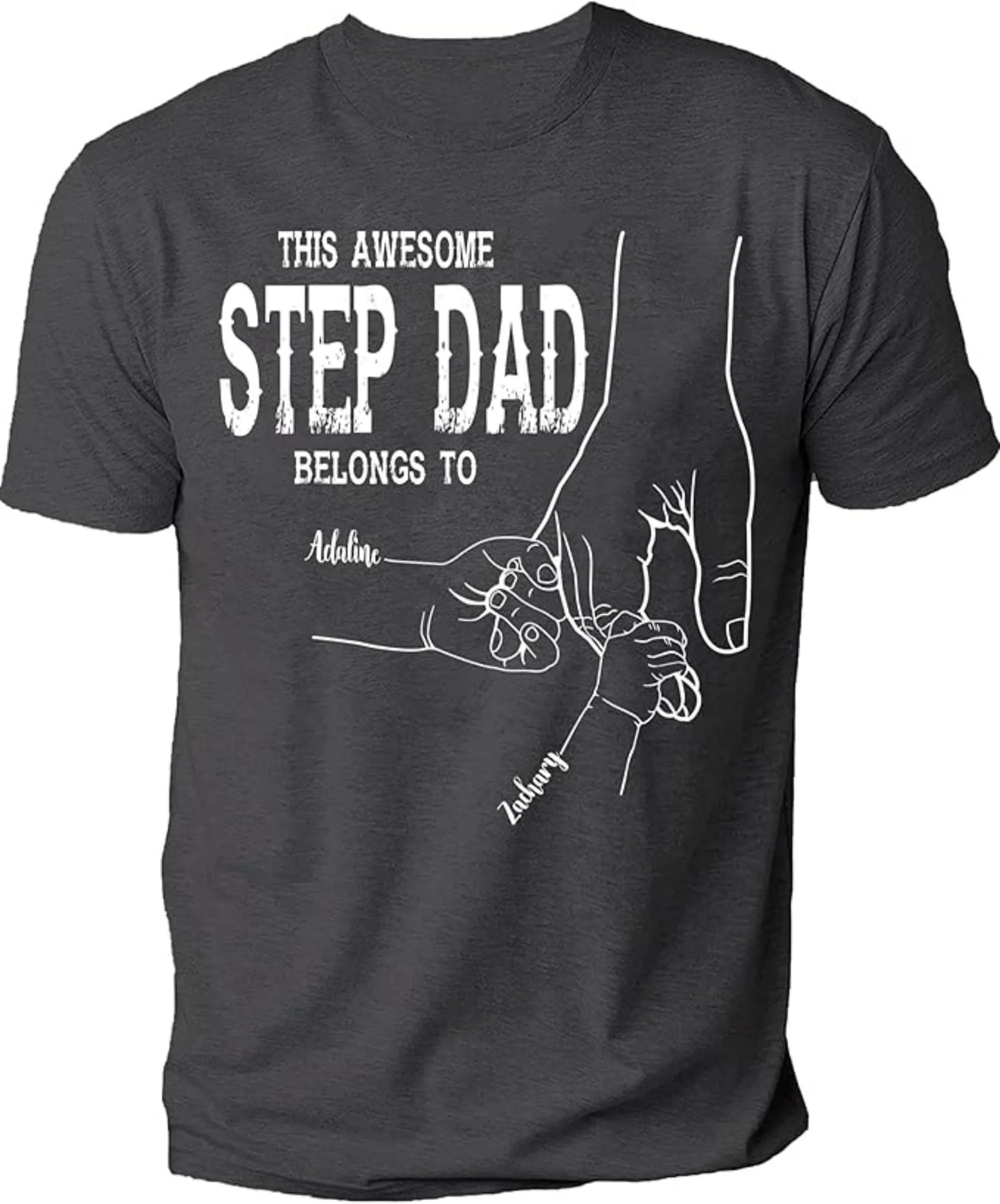 Personalized Best Grandpa Dad Ever Black Shirt With Kid Name Tee