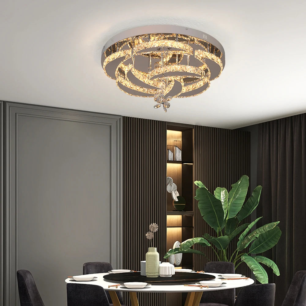 GreeLustr Crystal Pendant LED Chandelier Modern Living Room Lighting