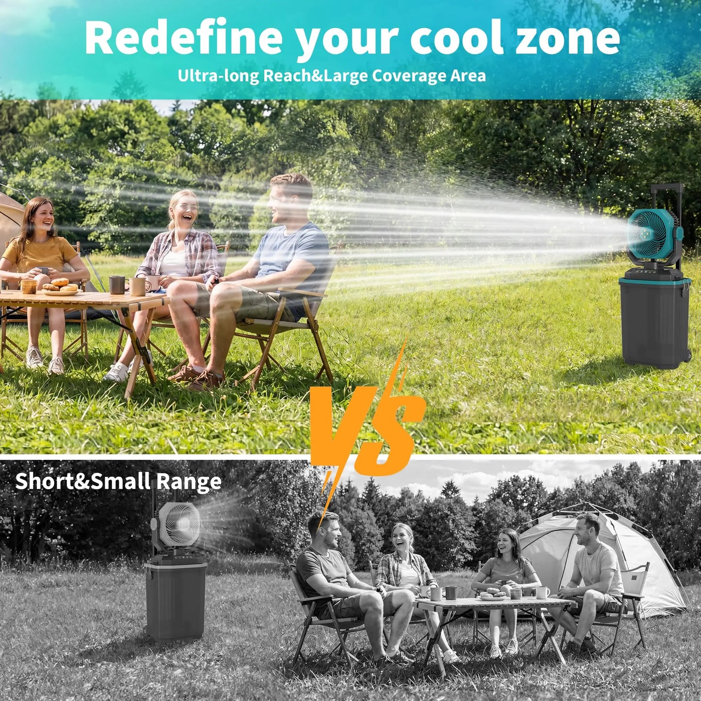 HiMISS Portable Misting Fan 30000mAh Rechargeable Outdoor Mister
