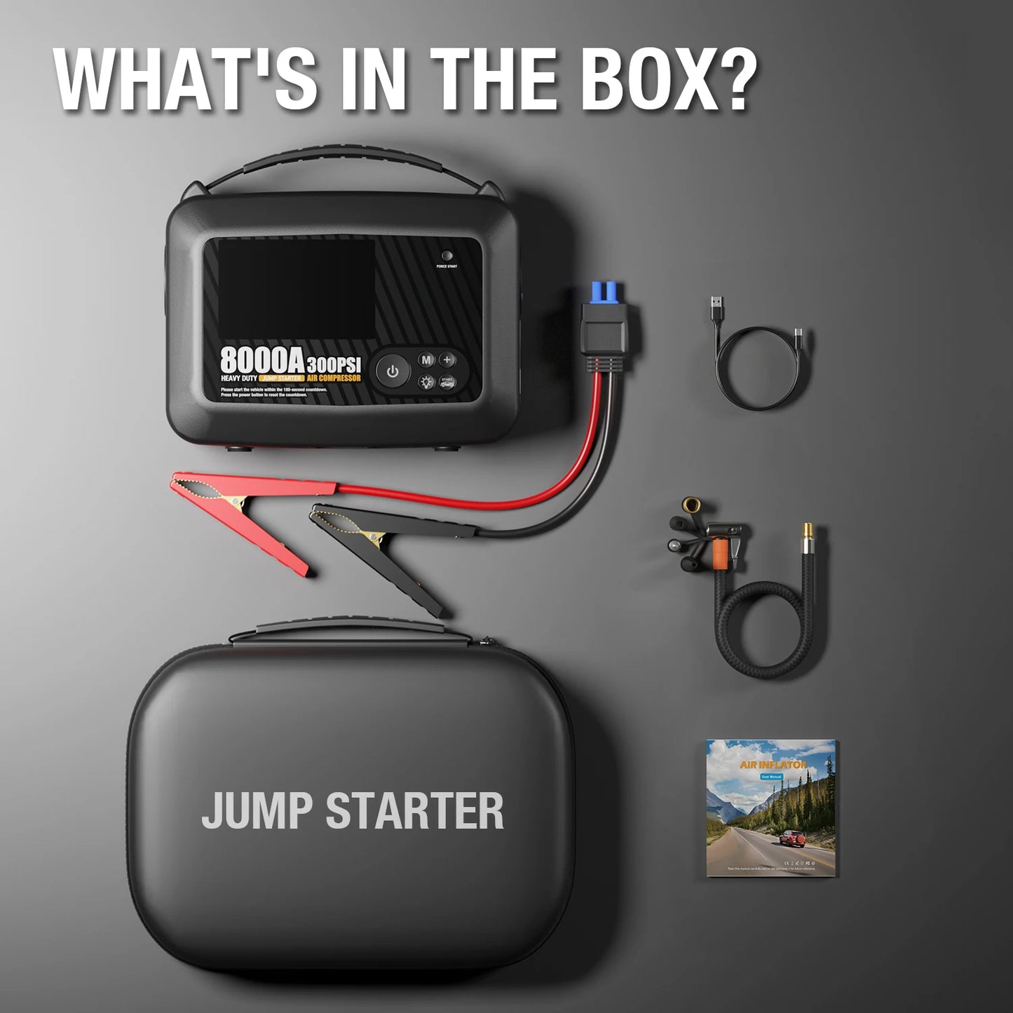 AdoreTrip 8000A Jump Starter 12V Car Battery Booster