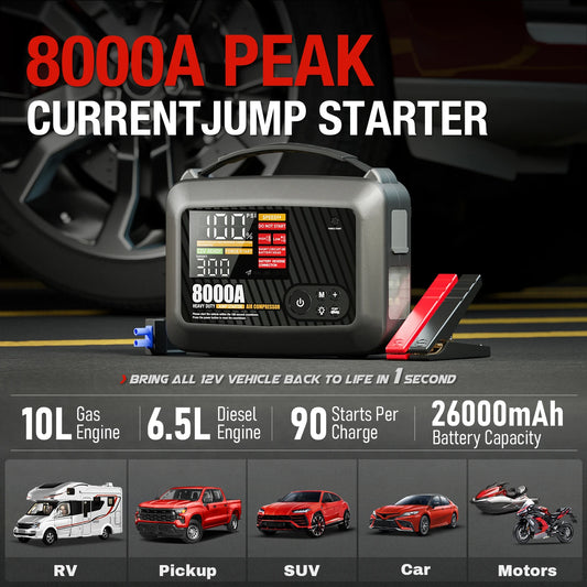 AdoreTrip 8000A Jump Starter 12V Car Battery Booster