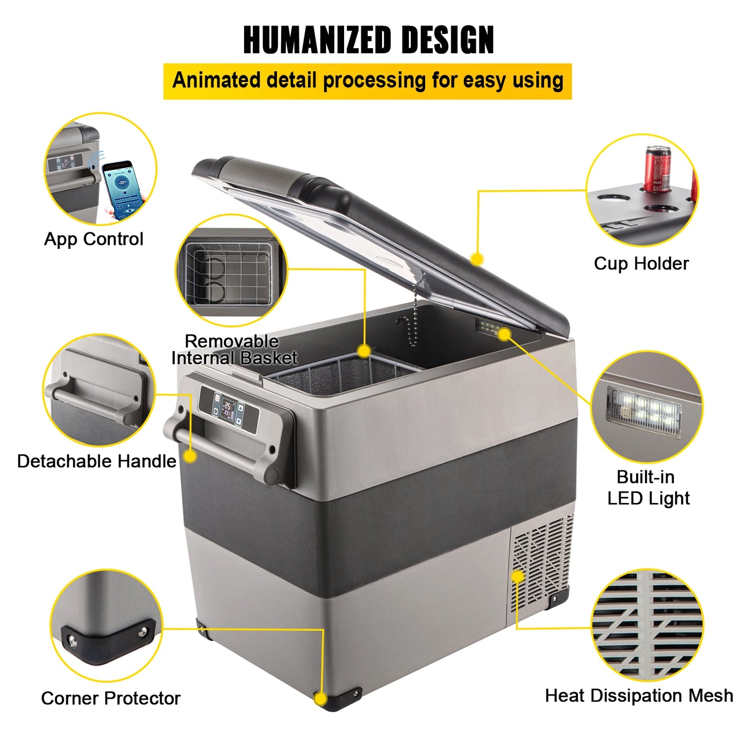 SucceBuy Car Refrigerator Portable DC Compressor Cooler For Camping