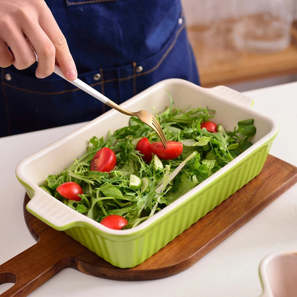 Malacasa 4 Piece Ceramic Bakeware Set With Handles