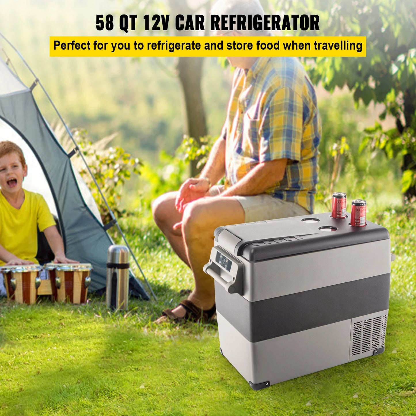 SucceBuy Portable Car Refrigerator 12V Compressor Cooler For Camping