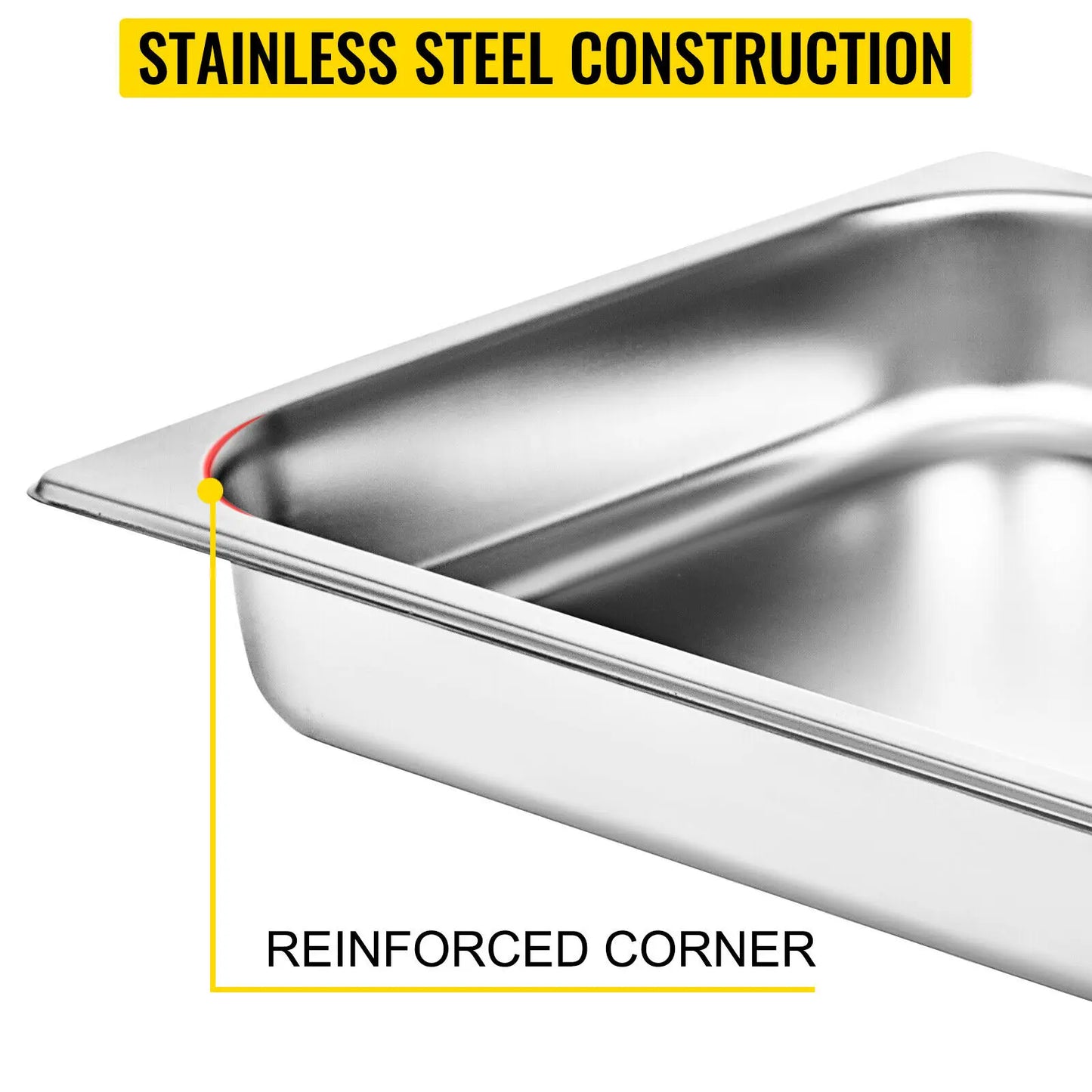 SucceBuy Stainless Steel Chafing Dishes Gastronorm Steam Table Pans