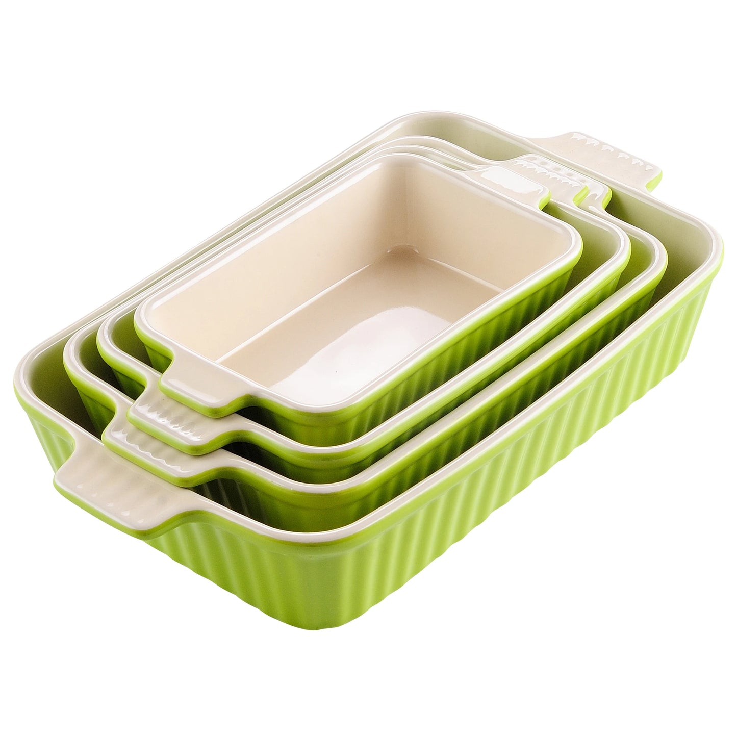 Malacasa 4 Piece Ceramic Bakeware Set With Handles