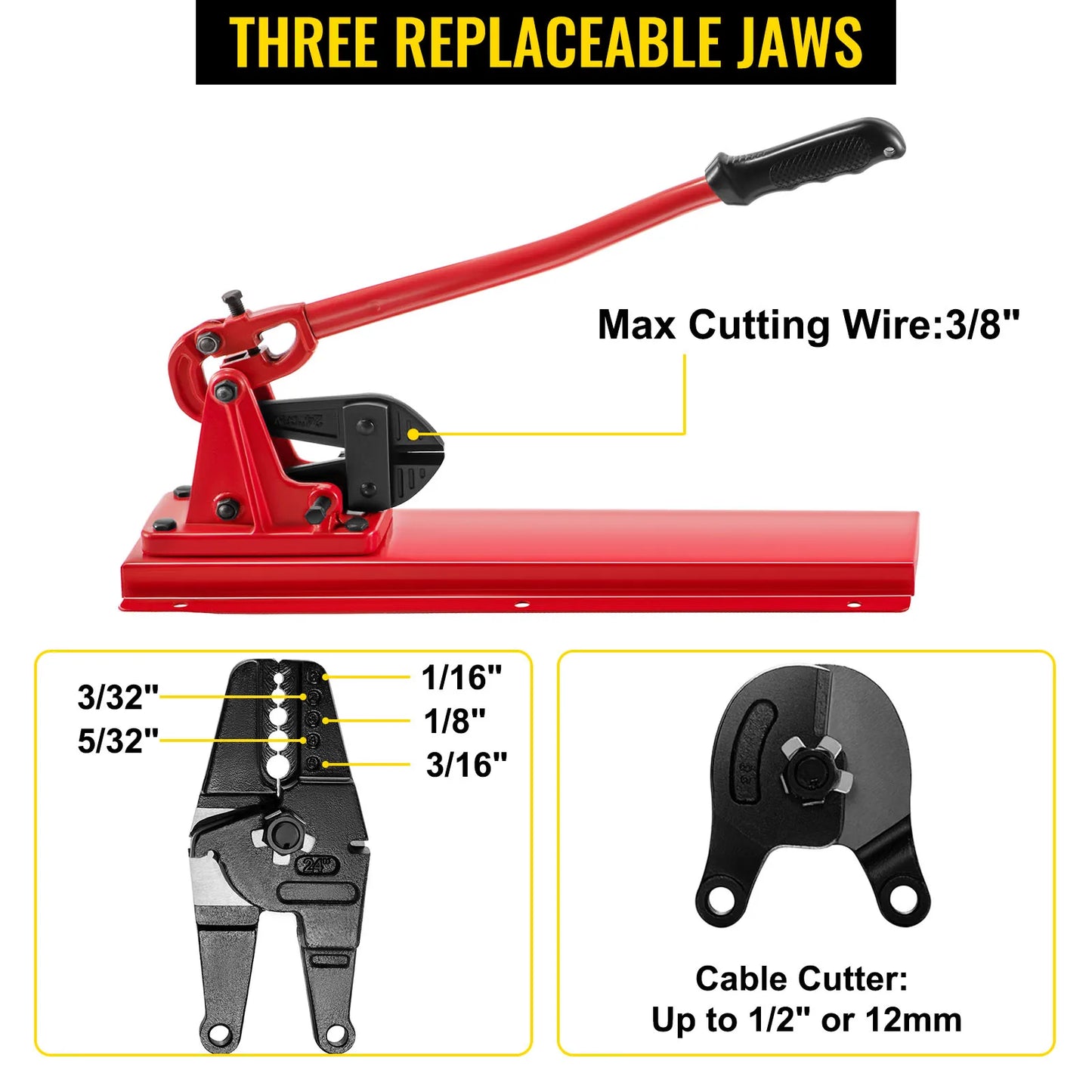 Hand Swager Tool Wire Rope Swaging Machine Crimper Cable Cutter