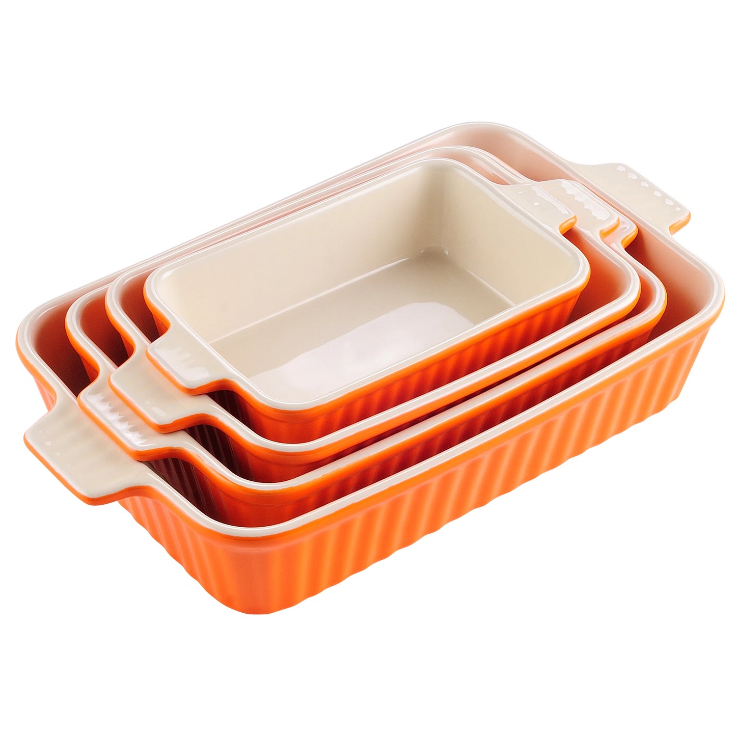 Malacasa 4 Piece Ceramic Bakeware Set With Handles