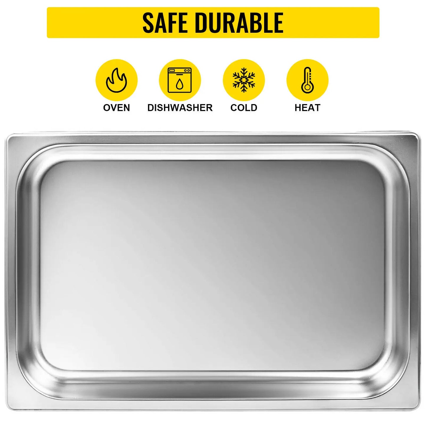 SucceBuy Stainless Steel Chafing Dishes Gastronorm Steam Table Pans