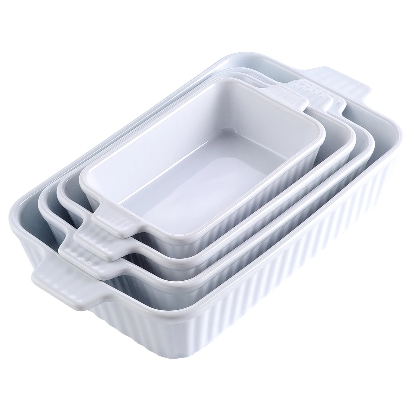 Malacasa 4 Piece Ceramic Bakeware Set With Handles