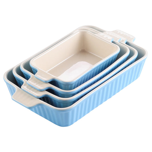 Malacasa 4 Piece Ceramic Bakeware Set With Handles