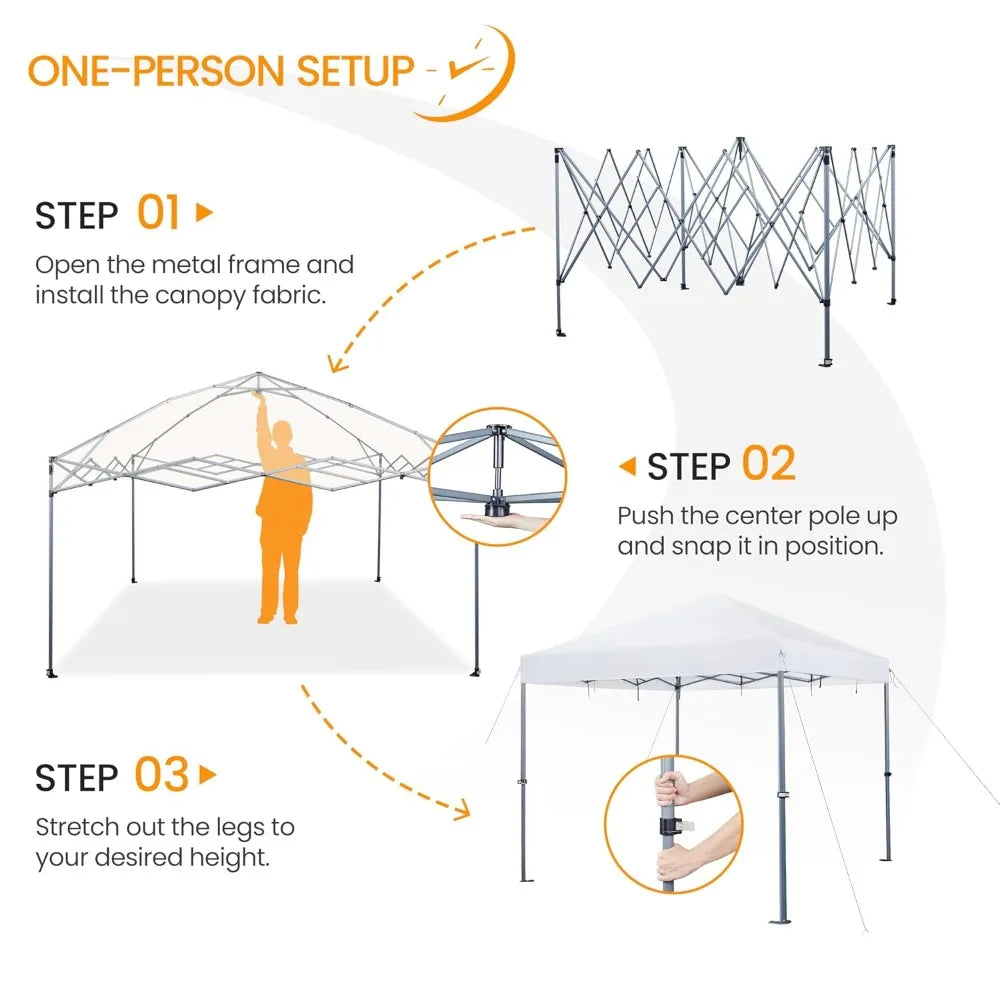 Pop Up Canopy Tent Easy Setup Portable Outdoor Gazebo Wheeled