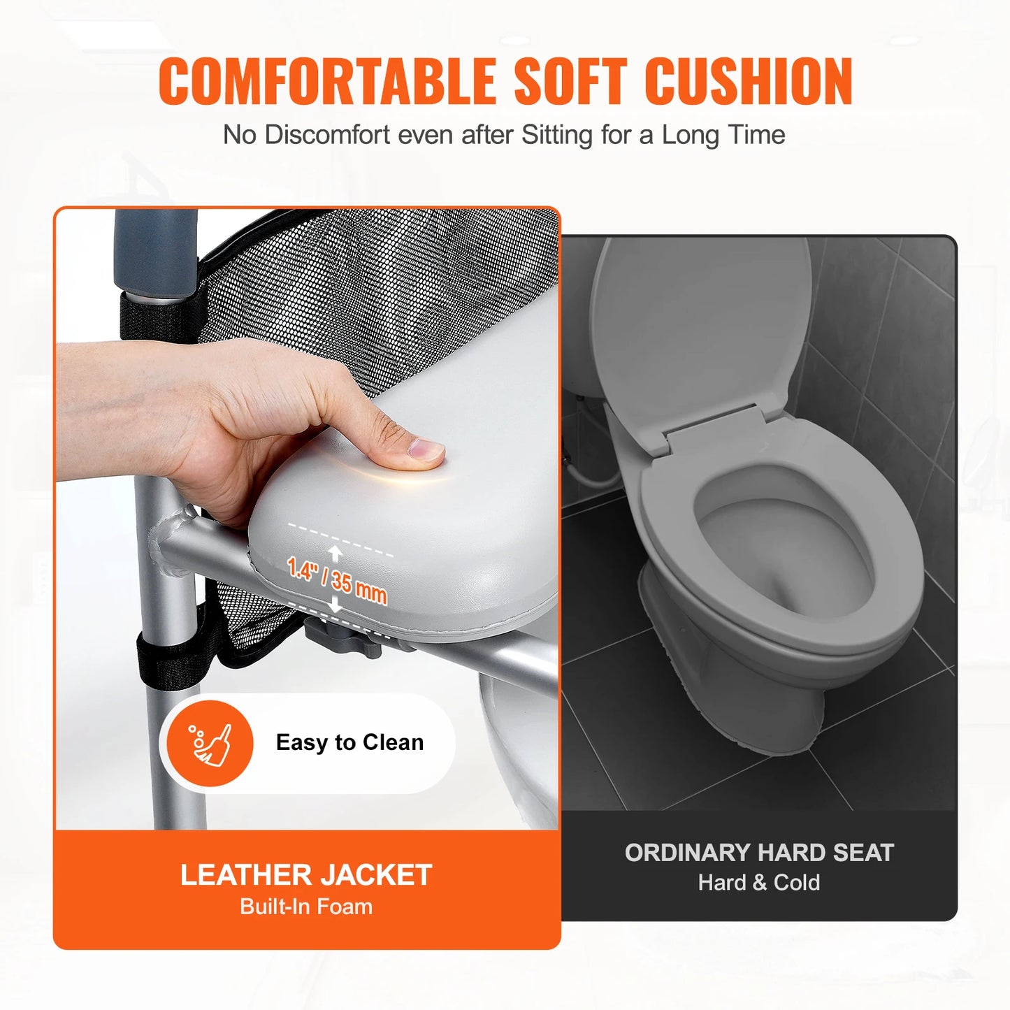 SucceBuy Raised Toilet Seat With Seven Position Height Adjustment