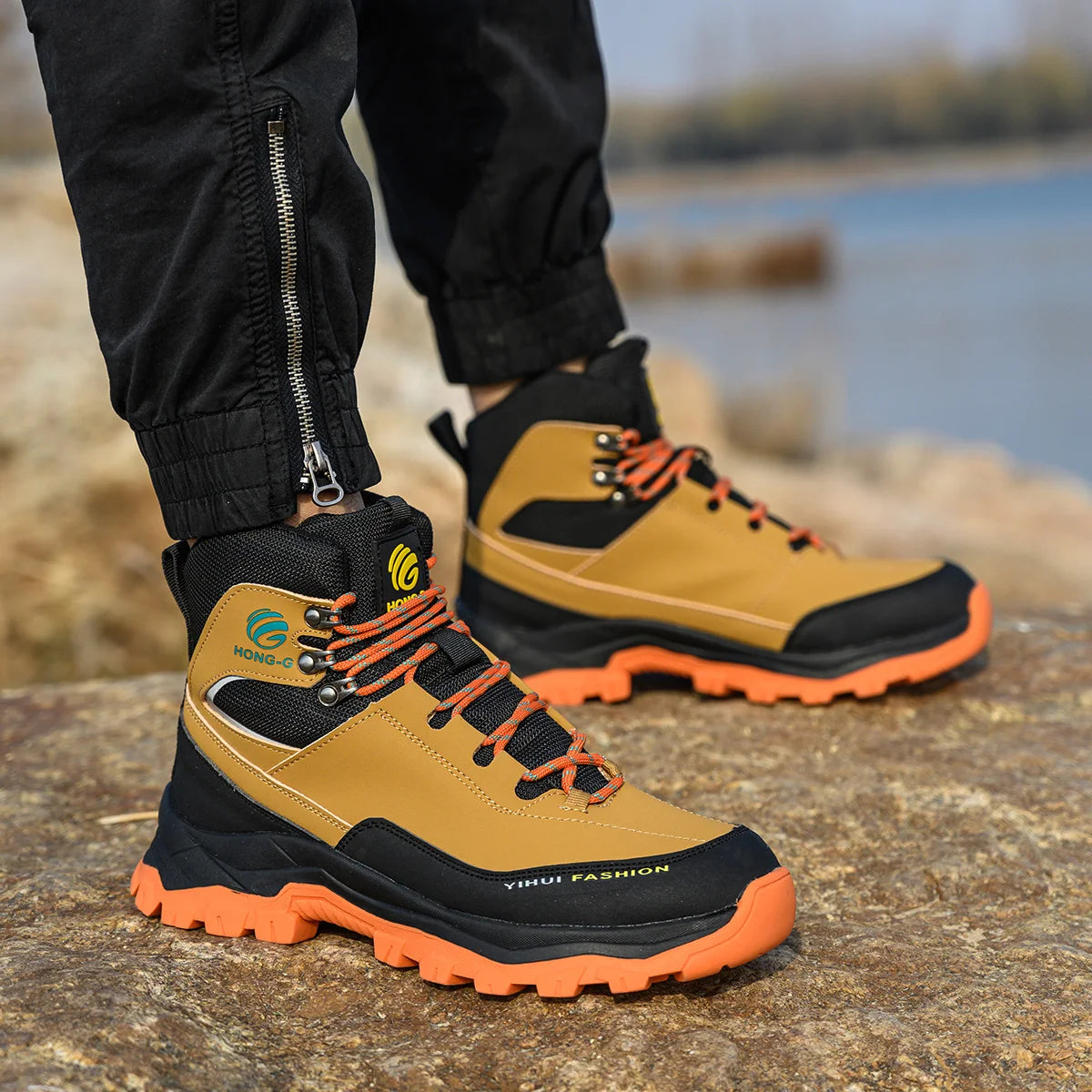 VEIGAR Men's Protective Work Shoes Anti Puncture Steel Toe Boots