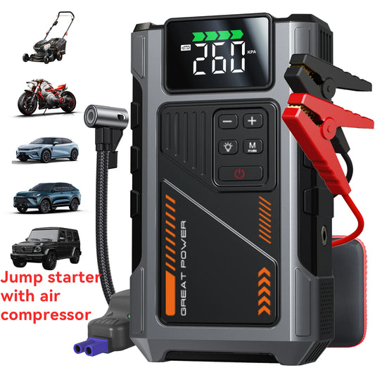 Geeneu Portable Jump Starter With Air Compressor 3000A Peak