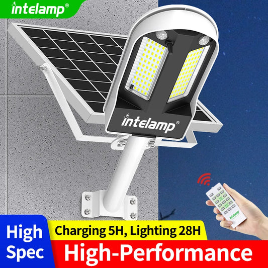 Intelamp Dual Motion Sensor Outdoor Solar Street Security Light