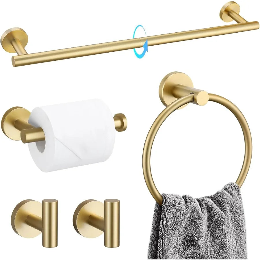 XIUWO 5 Piece Bathroom Accessories Set Stainless Steel Hardware