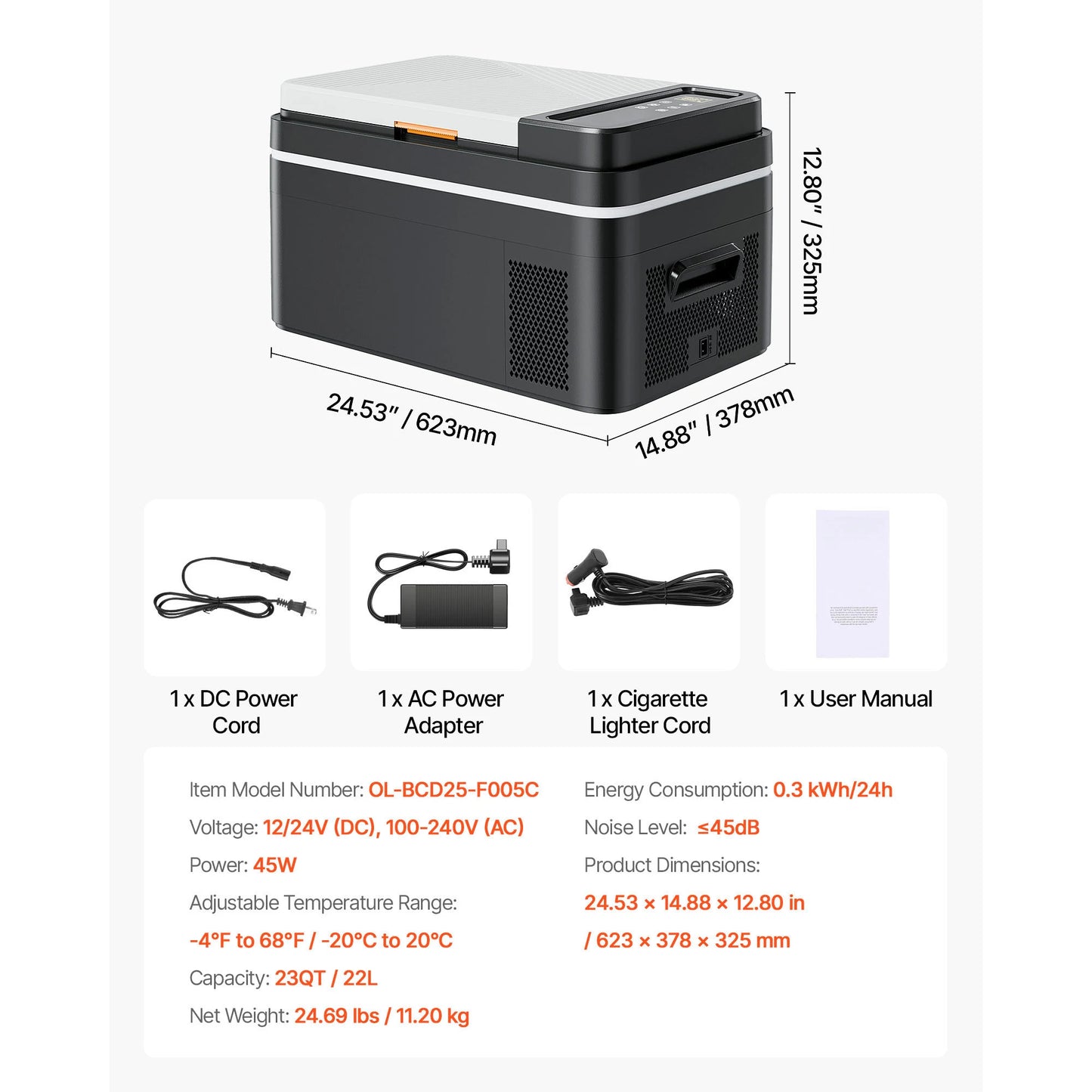SucceBuy Portable Car Refrigerator 12V Compressor Cooler For Camping