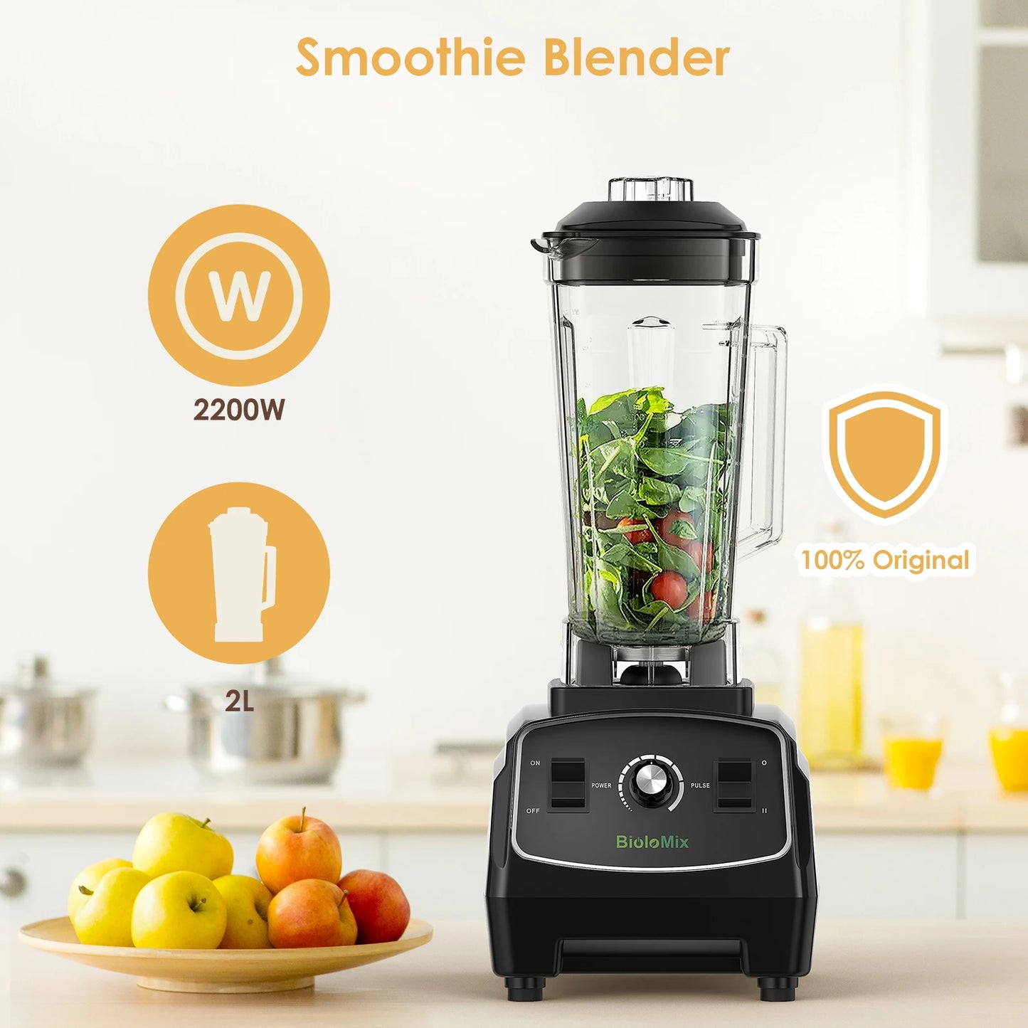 Biolomix 3HP 2200W High Power Heavy Duty Commercial Blender Mixer Juicer