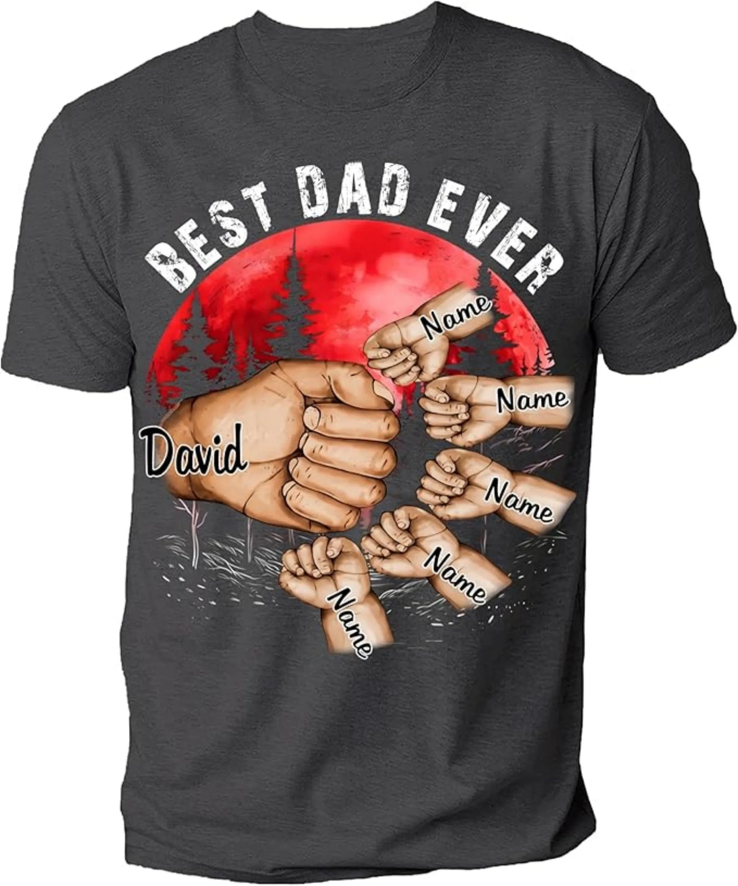 Personalized Best Grandpa Dad Ever Shirt With Custom Kid Name