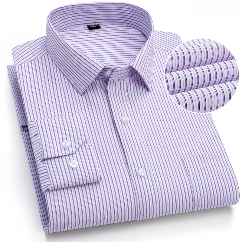 Qi Xiu Cai Mens Slim Fit Long Sleeve Shirt Houndstooth