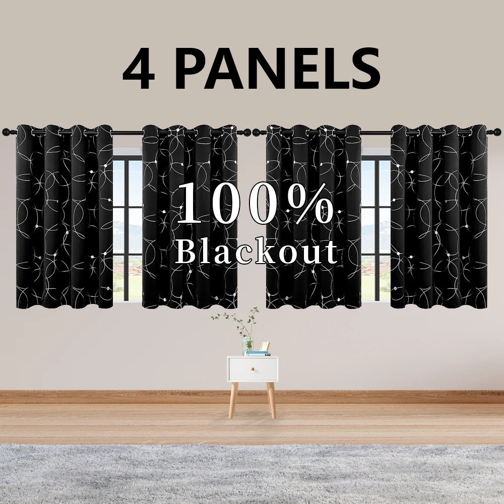 Blackout Curtains Grommet Thermal Insulated Room Darkening For Bedroom