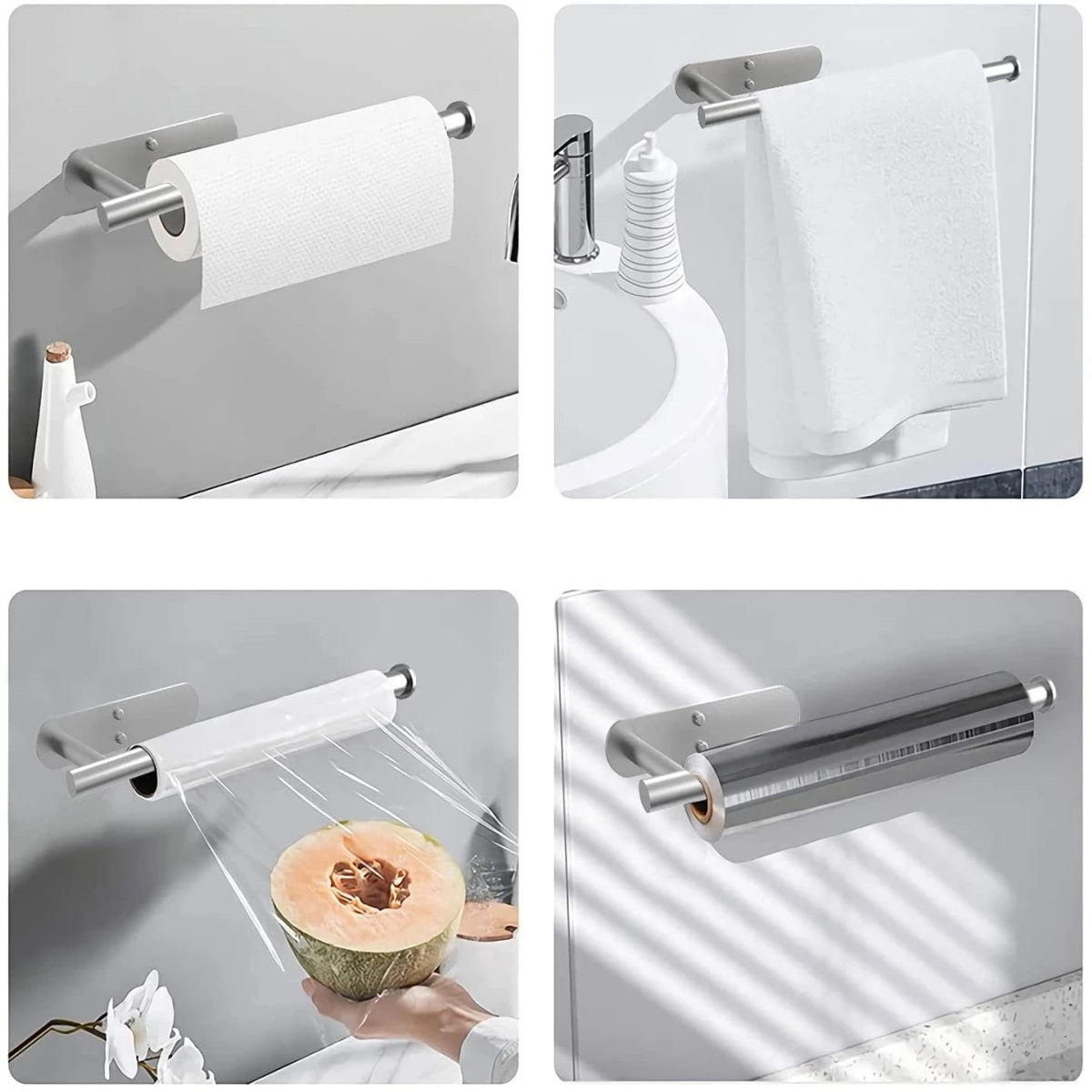 Adhesive Paper Towel Holder for Kitchen and Bathroom Organizer
