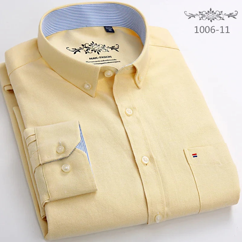 Qi Xiu Cai Classic Fit Cotton Mens Casual Shirt Pocket