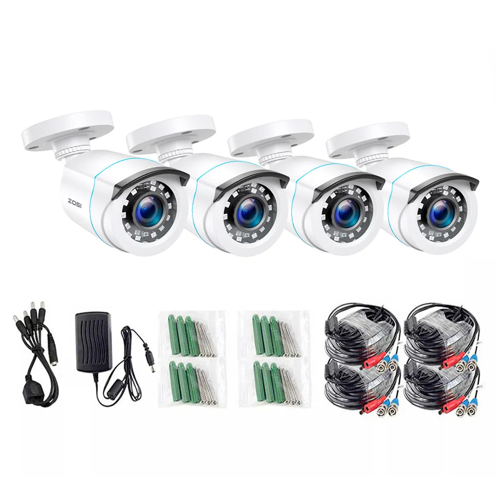 ZOSI 1080P HD TVI 4 Pack Security Cameras Outdoor Weatherproof