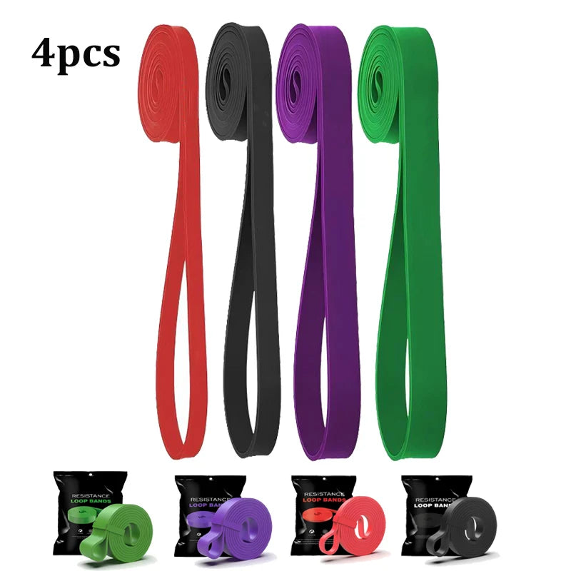 4 Piece Pull Up Assistance Bands 4 Level Resistance Set