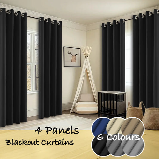 Thermal Insulated Room Darkening Curtains Ring Top for Bedroom