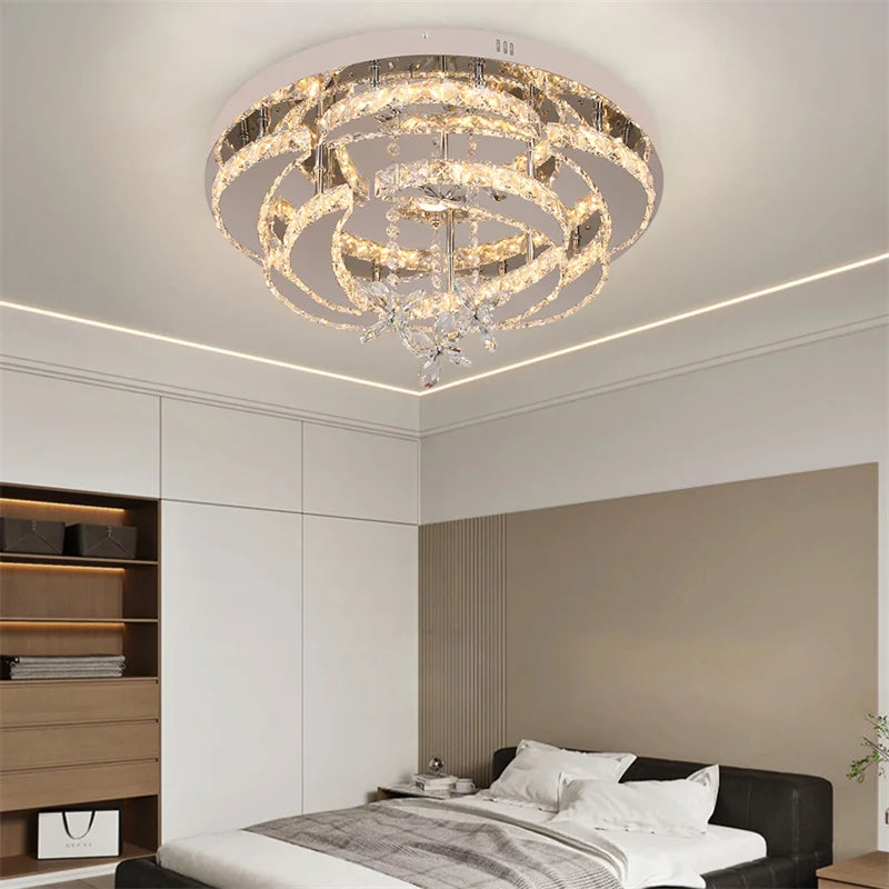 GreeLustr Crystal Pendant LED Chandelier Modern Living Room Lighting