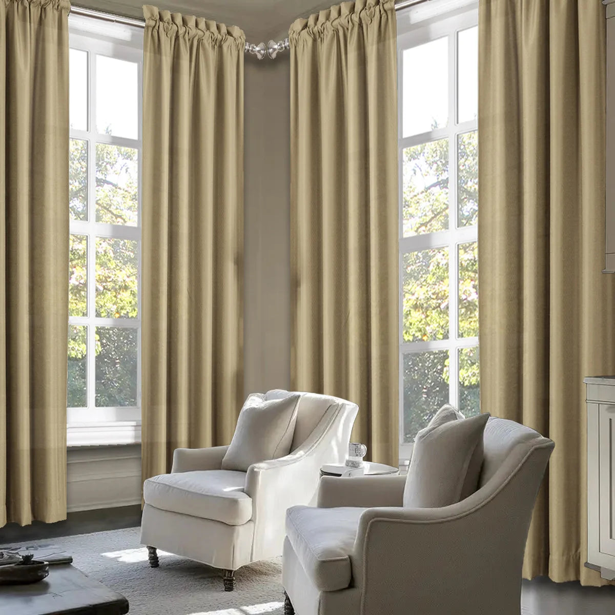 SABALANICA Light Filtering Curtains 4 Panels Rod Pocket Polyester