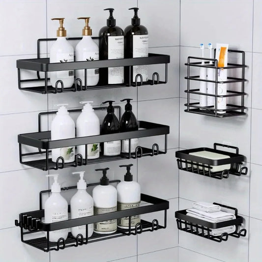 6 Pack Self Adhesive Shower Caddy Rack No Drilling