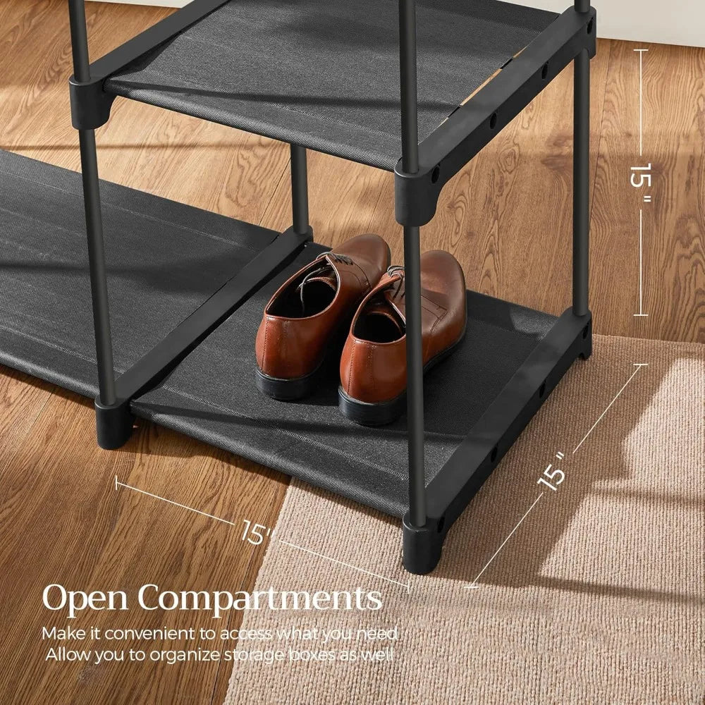 NBVCX Freestanding Closet Organizer With Shelves And Hanging Rods