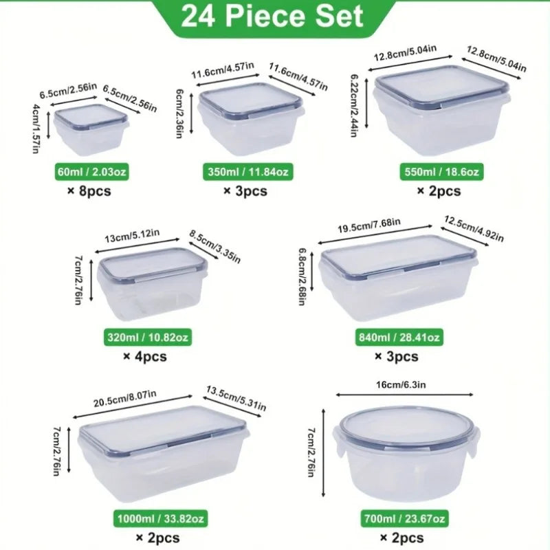 48 Piece BPA Free Food Storage Set With Airtight Lids