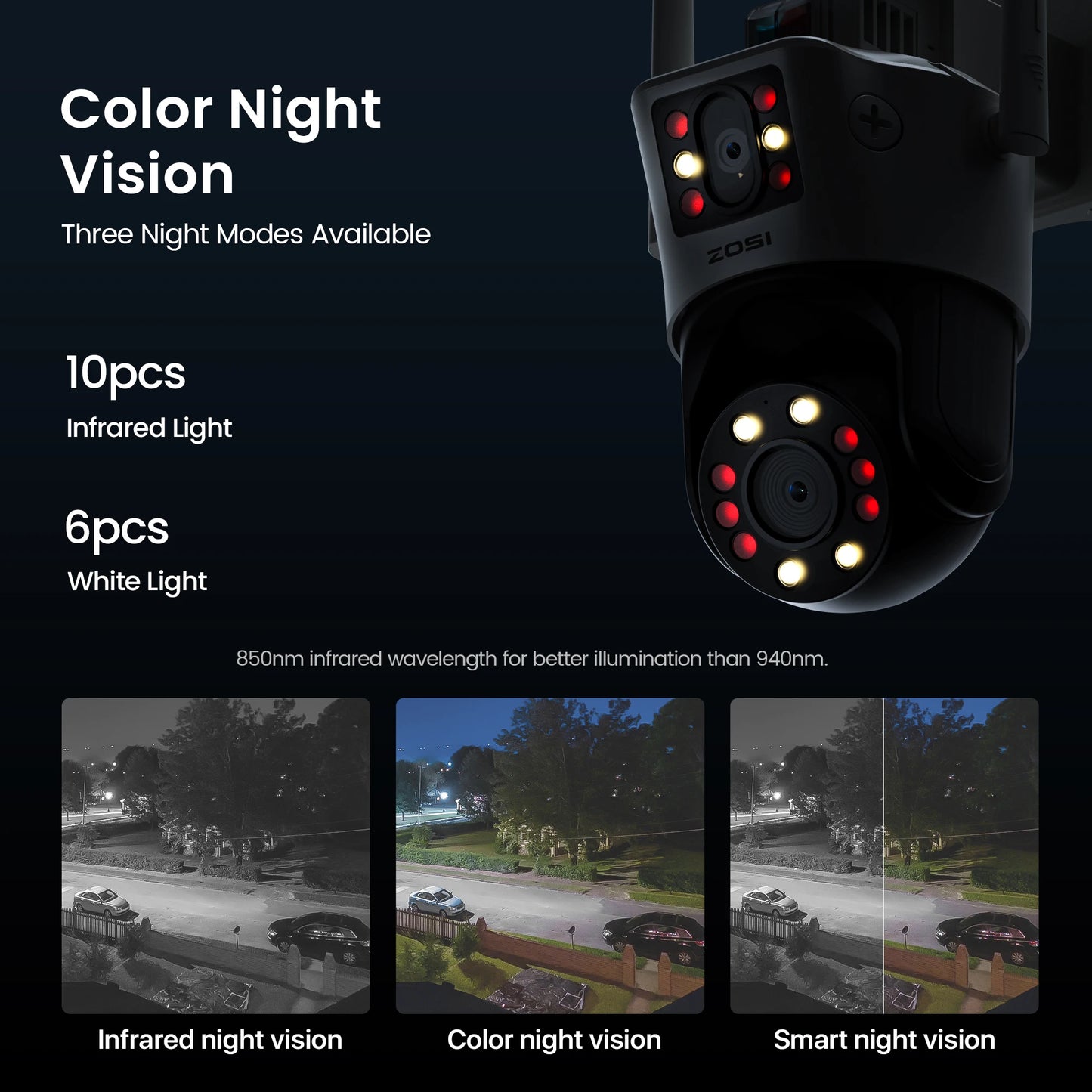 ZOSI C298 Max 4K 8MP Dual Lens Wired WiFi PTZ Security Camera Outdoor