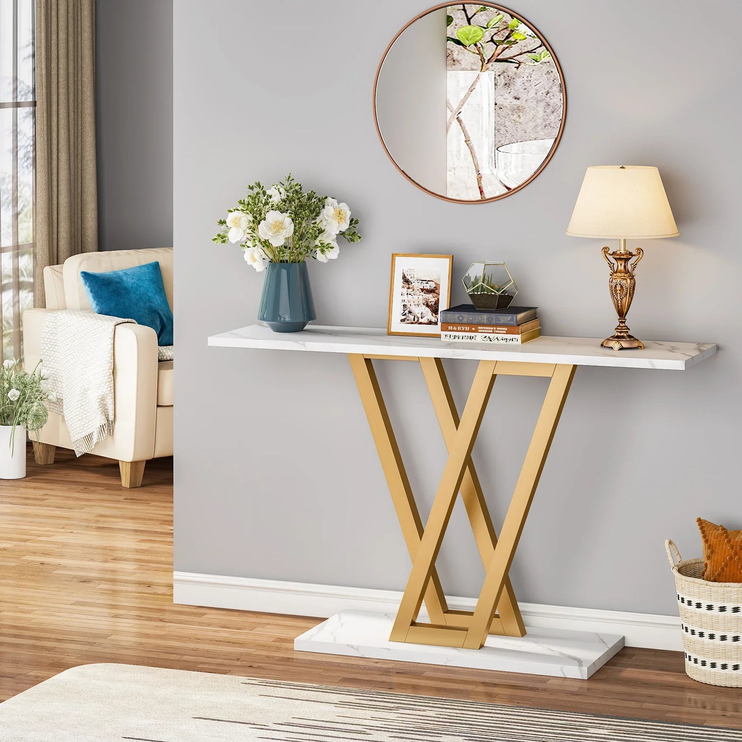 Tribesigns Industrial Console Table for Entryway and Living Room