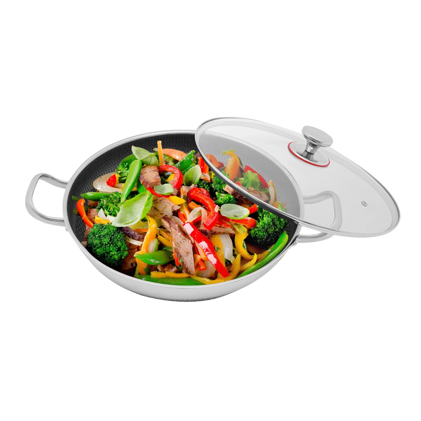 Bymaocar Nonstick Cookware With Lid Stainless Steel Frying Pan