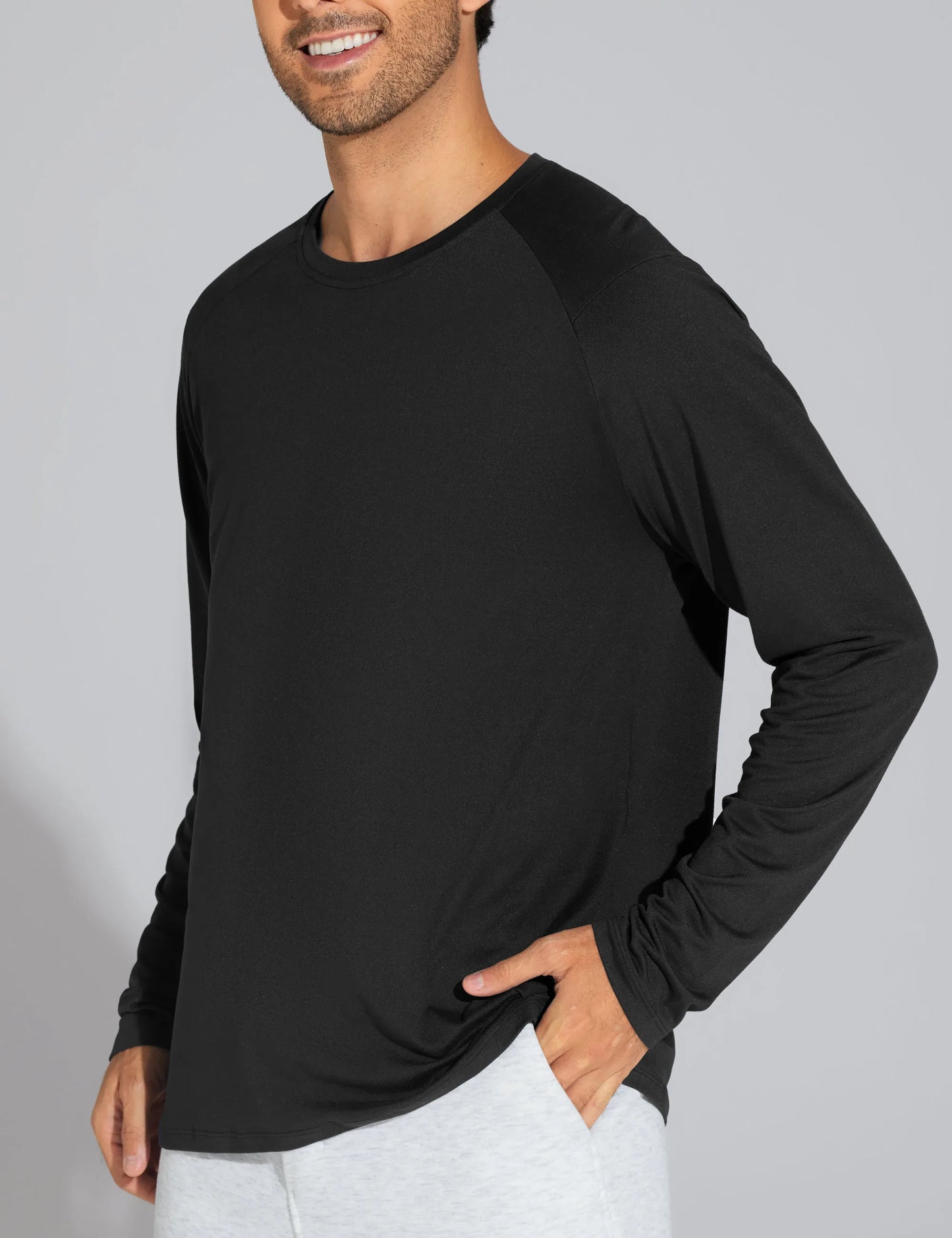 The Gym People Mens Lightweight Upf 50+ Long Sleeve Athletic Workout Pullover Top