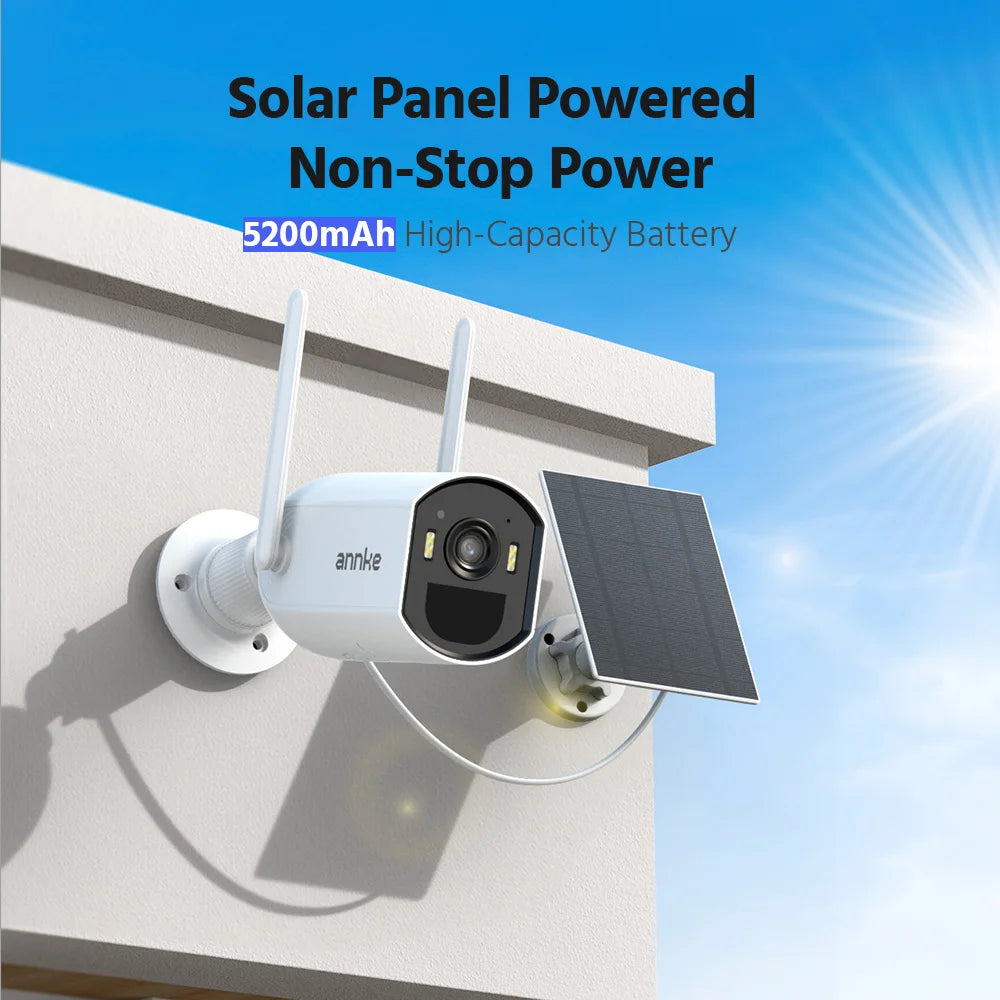 ANNKE 4MP Solar Wireless Security Camera with Two Way Audio