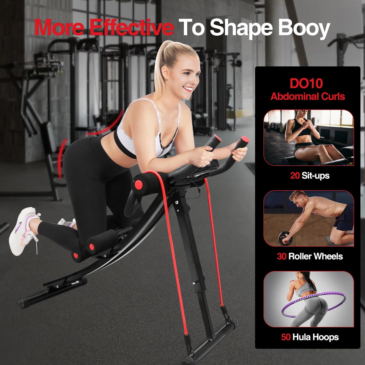 GIKPAL Foldable Ab Machine For Home Gym Core And Abdominal Trainer