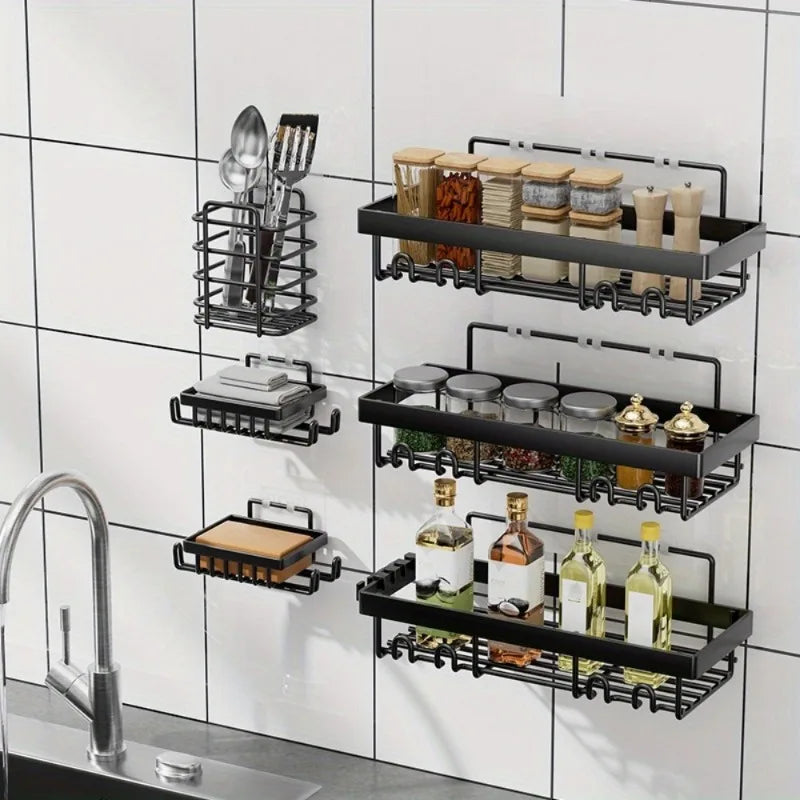 6 Pack Self Adhesive Shower Caddy Rack No Drilling