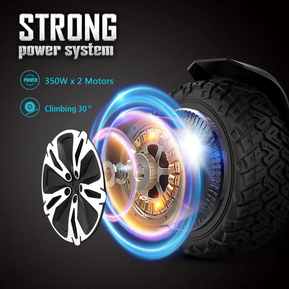 Off Road Self Balancing Scooter 350W Dual Motors LED Lights