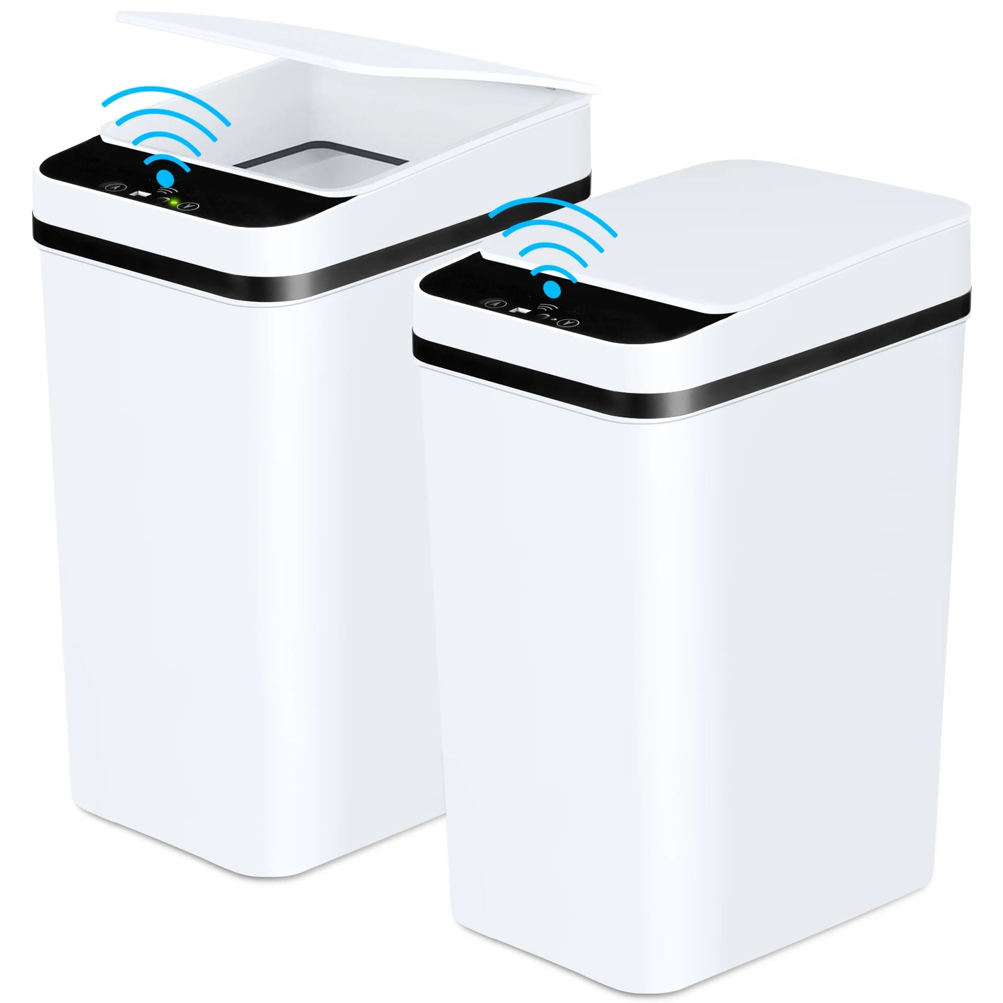 2 Pack 12L Slim Touchless Motion Sensor Bathroom Trash Cans