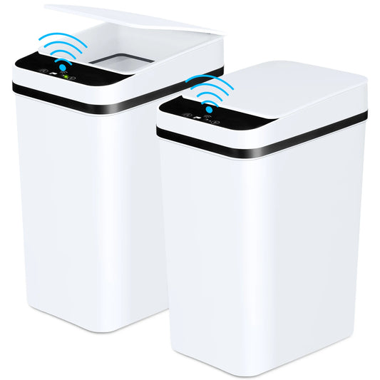 2 Pack 12L Slim Touchless Motion Sensor Bathroom Trash Cans