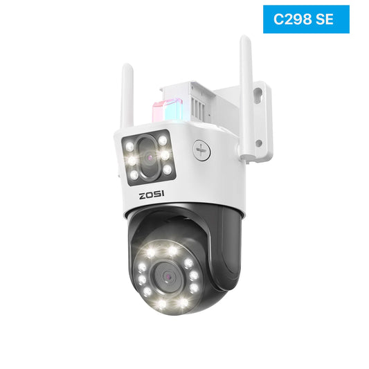 ZOSI C298 Max 4K 8MP Dual Lens Wired WiFi PTZ Security Camera Outdoor