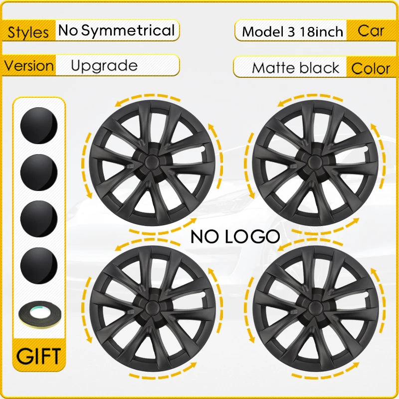 YIKUN Tesla Model 3 Hubcap Wheel Rim Cover Kit Pro