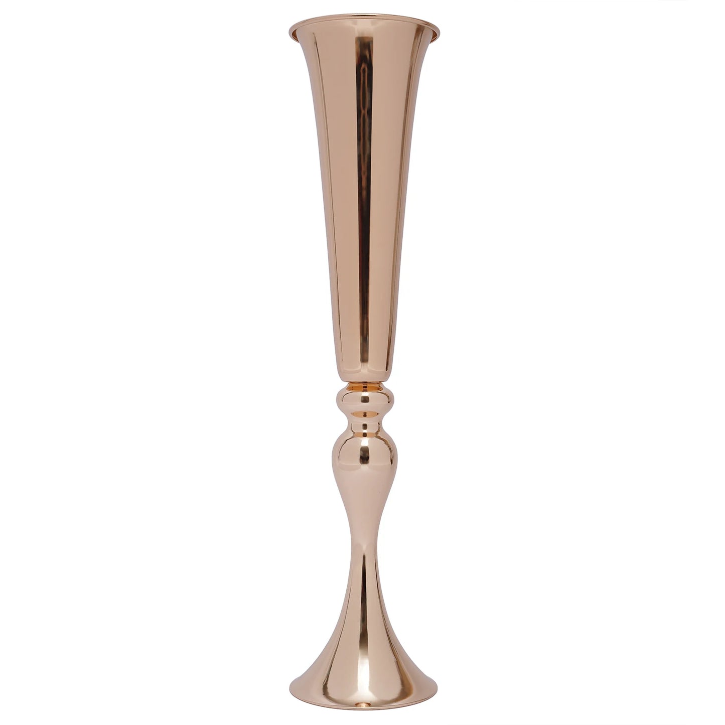 Elegant Set of 6 Metal Trumpet Vases for Wedding Decor